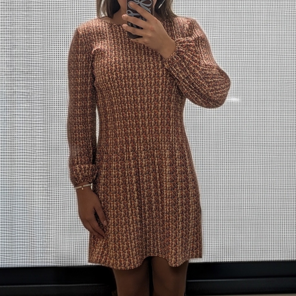Pink floral print Maje pleated dress